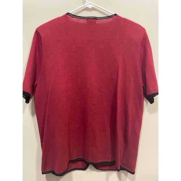 Vintage Koret Sweater Set Burgandy Floral Stitching Womens Size M - Picture 2 of 10